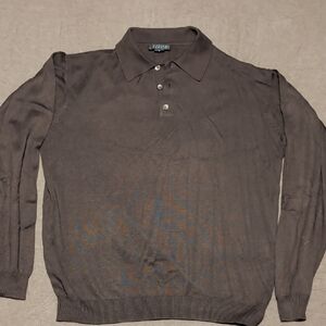 Brown Long Sleeve Polo Shirt
